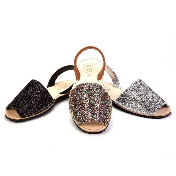 GIRL MENORCA GLITTER LEATHER SANDAL 1051074 Girl Sandals
