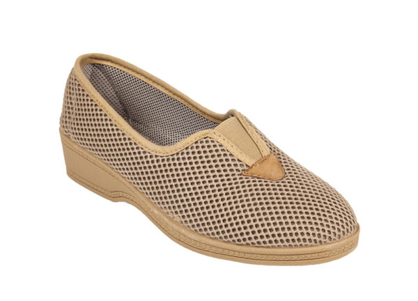 DAMEN PANTOFFEL AUS NETZ MIT ZENTRALEM GUMMIBAND 5555428 Pantoffeln Textil Damen
