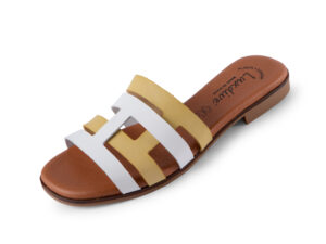CIABATTA DONNA PELLE BICOLORE 0252158 Sandali Donna