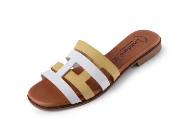 DAMEN ZWEIFARBIGE LEDERPANTOLETTE 0252158 Sandalen Damen
