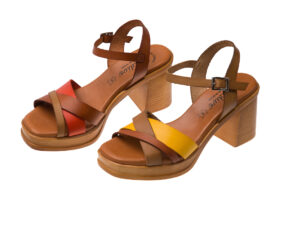 SANDALO TACCO ALTO PELLE 0252656 Sandali Donna