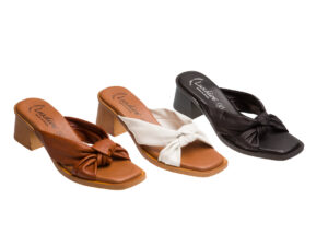 CIABATTA TACCO BASSO PELLE NODINO 0252660 Sandali Donna