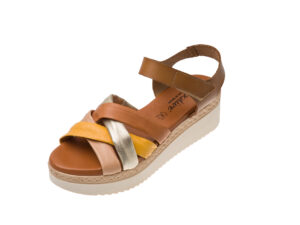 SANDALO PELLE TUBOLARI ZEPPA BASSA 0252804 Sandali Donna