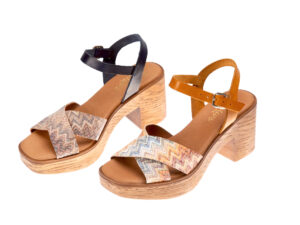 SANDALO TACCO ALTO PELLE FANTASIA 0852718 Sandali Donna