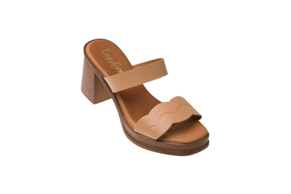 CIABATTA TACCO ALTO PELLE INTARSIATA 0852719 Sandali Donna